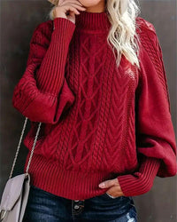 Clara | Eleganter Strickpullover Damen komfortabel – Rot