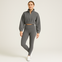 Marlis | Fleecegefüttertes Yoga-Outfit-Set – Grau