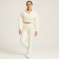 Marlis | Fleecegefüttertes Yoga-Outfit-Set – Weiß