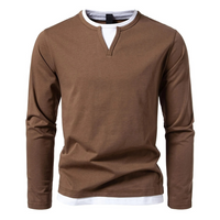 Henry™ - Langärmeliges Baumwoll-T-Shirt – Braun