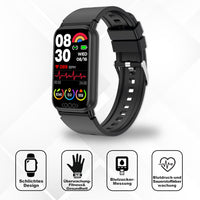Medizinische Smartwatch Mit Mehrdimensionaler Gesundheitsüberwachung – Schwarz