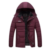 Amadeo | Herrenmantel mit Kapuze und Fleece-Innenfutter für den Winter – Violett