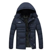 Amadeo | Herrenmantel mit Kapuze und Fleece-Innenfutter für den Winter – Bleu