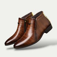 Julian | Seitlicher Reißverschluss Knöchelhoher Schaft Stiefeletten – Braun