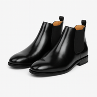Marcus | Schlupf Hoher Schaft Chelsea-Stiefel – Schwarz
