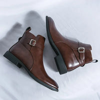 Oliver | Seitlicher Reißverschluss Klassischer Schnitt Chelsea-Stiefel – Braun