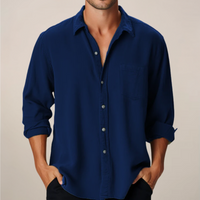 Fedele | Herren Langarmhemd – Marine