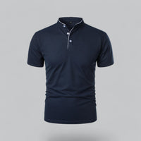 William | Ohne Kragen Taillierter Schnitt Poloshirt – Marine