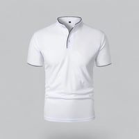 William | Ohne Kragen Taillierter Schnitt Poloshirt – Weiß