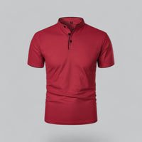 William | Ohne Kragen Taillierter Schnitt Poloshirt – Rot