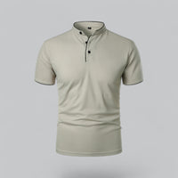 William | Ohne Kragen Taillierter Schnitt Poloshirt – Hellgrau