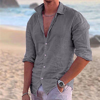 Eberhard | Herren Langarm Sommerhemd – Grau