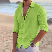 Eberhard | Herren Langarm Sommerhemd – Grün