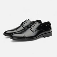 Fitzgerald | Schnürung Hochglanz Schnürschuhe – Schwarz