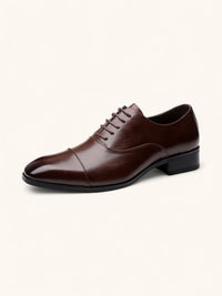 Dominic | Hochglanz Klassischer Schnitt Schnürschuhe – Braun