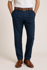 Ernest | Slim-Fit Konisches Bein Anzughose – Marine