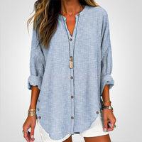 Angelique - Summer Breeze Leinenbluse – Blau