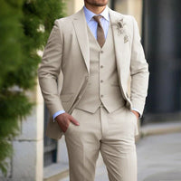 Elegante Herren Hochzeitsgast Anzug | Dreiteiler – Beige