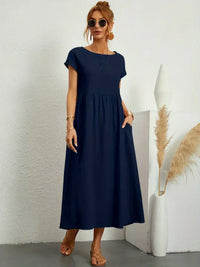 Leichte Baumwollrobe mit Taschen Sarina™ – Marine