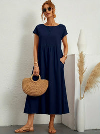 Darcy | Bauchbedeckendes Komfortkleid – Blau