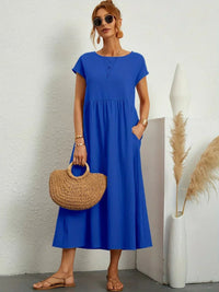 Cintia – Lässiges Midi Kleid – Blau