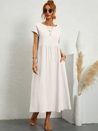 Keiraen - Elegantes Soft-Touch-Kleid – Weiß