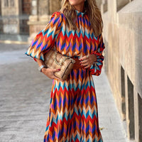 Lehmann Modehaus | Formelles Midi-Kleid mit Print – Mehrfarbig