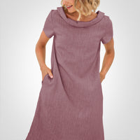 Carlotta -  Sommerkleid aus Leinen – Lila