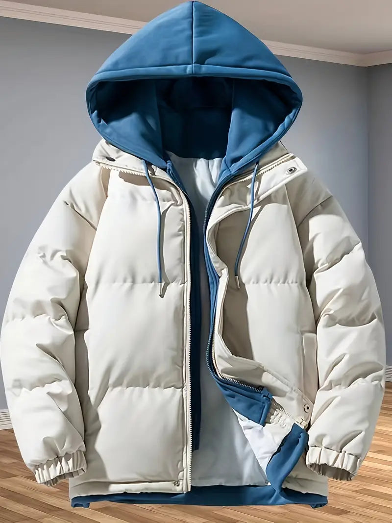 Reigella | Herren Casual Dicke Thermo-Reißverschlussjacke, Langarm mit Kapuze Winddicht