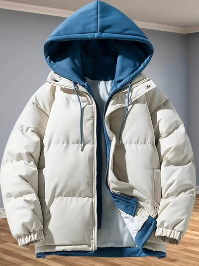 Reigella | Herren Casual Dicke Thermo-Reißverschlussjacke, Langarm mit Kapuze Winddicht