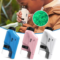 Mini-Taschenmikroskop – LED-Licht & 60- bis 120-facher Zoom für lehrreiche Entdeckungen von Kindern – Blau