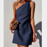Elliana - Elegantes und stilvolles One-Shoulder-Kleid für Frauen – Marine