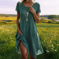 Sophia - Elegantes Bauchabdeckendes Kleid – Grün