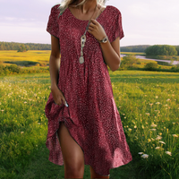 Sophia - Elegantes Bauchabdeckendes Kleid – Rot