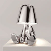 Misterlamp Moderne wiederaufladbare LED-Tischleuchte – Entspannendes Silber