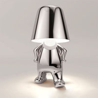 Misterlamp Moderne wiederaufladbare LED-Tischleuchte – Gehendes Silber