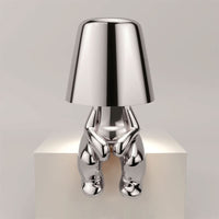 Misterlamp Moderne wiederaufladbare LED-Tischleuchte – Sitzendes Silber
