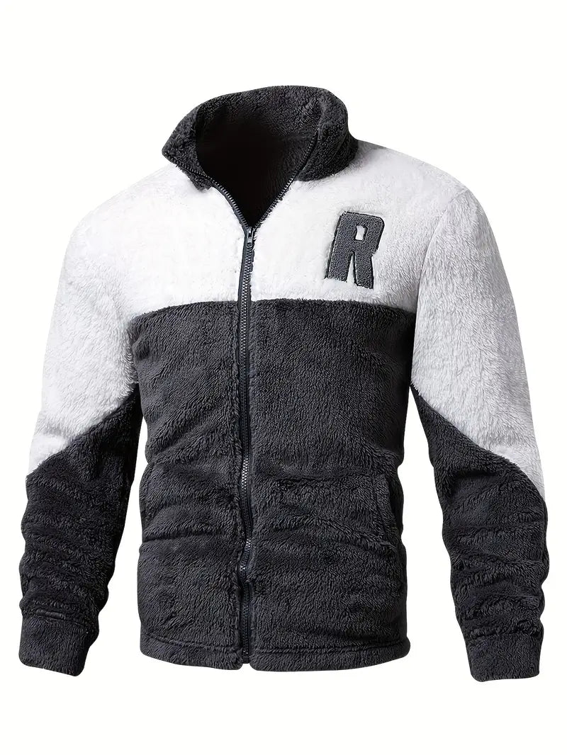 Liakra | Warme Herren Polar Fleece Farbe Block Jacke für Herbst und Winter