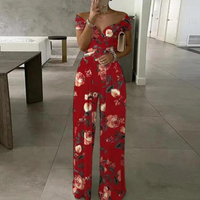 Heidi-Mode | Eleganter Off-Shoulder-Jumpsuit – Rot