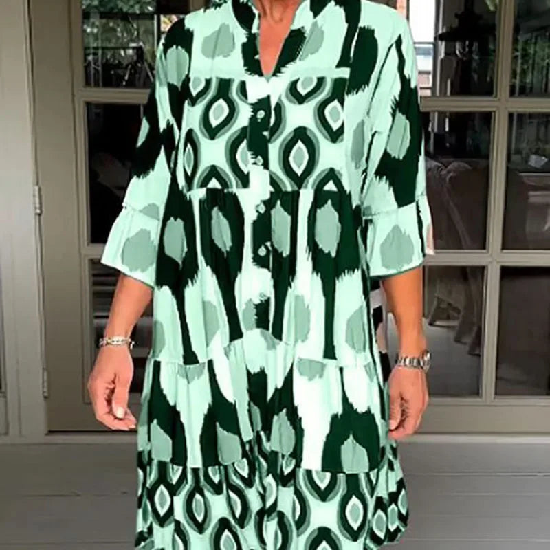 Ovida - Elegantes bedrucktes Kleid