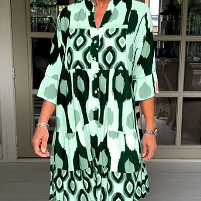 Ovida - Elegantes bedrucktes Kleid