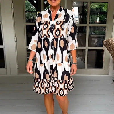 Ovida - Elegantes bedrucktes Kleid