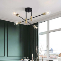 Moderne LED-Deckenleuchte Schwarz und Gold für Wohnzimmer und Schlafzimmer – Warmweiße Beleuchtung 15-20 m² – Ohne Glühbirnen