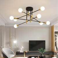 Moderne LED-Deckenleuchte Schwarz und Gold für Wohnzimmer und Schlafzimmer – Warmweiße Beleuchtung 15-20 m² – Milchweiße Glühbirne - Warmes Licht