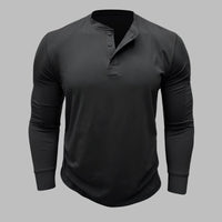 Kurzarm Henley T-shirt für Herren – Modernes Kurzarmshirt Für Sommer – Schwarz