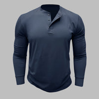 Kurzarm Henley T-shirt für Herren – Modernes Kurzarmshirt Für Sommer – Marine