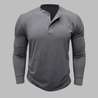 Kurzarm Henley T-shirt für Herren – Modernes Kurzarmshirt Für Sommer – Grau