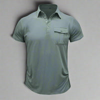 Poloshirt für Herren – Leichtes Sommer Polo mit Brusttasche für heiße Tage – Grau