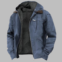 Max Sommerjacke | Leichte Baumwolle Übergangsjacke Mit Kapuze – Blau