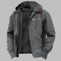 Max Sommerjacke | Leichte Baumwolle Übergangsjacke Mit Kapuze – Grau